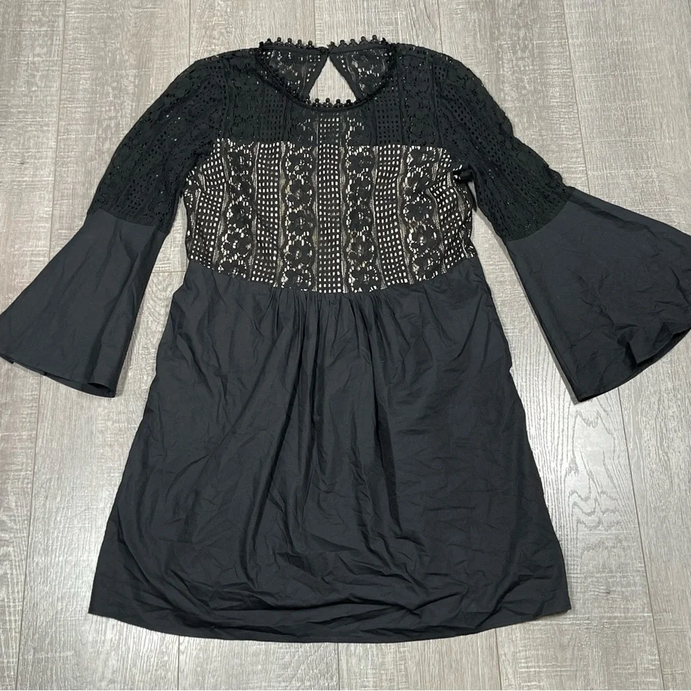 hd in paris lace dress NEW Anthropologie HD in Paris Violante Stretch Lace Dress Black & Nude $168 XS